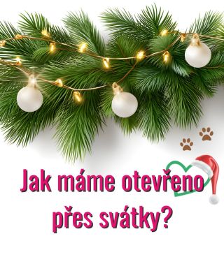 Blíží se svátky a my pro vás máme souhrn, jak to u nás bude vypadat s otevírací dobou, rozvozy i expedicí objednávek. 🐾✨...