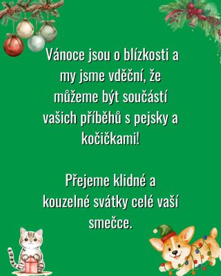 Děkujeme za vaši důvěru, úsměvy i každou návštěvu – bez vás by to nešlo 🐶🐱 Užijte si sváteční chvíle plné pohody, tepla...